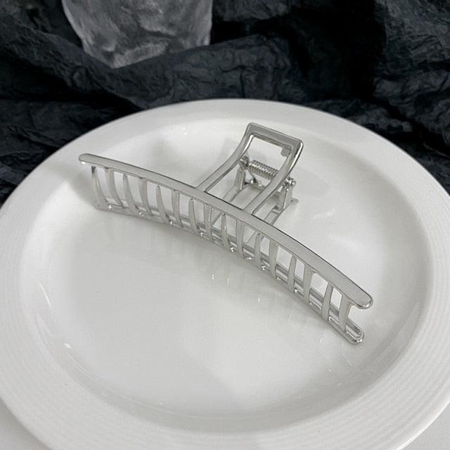 Woman Trendy Silver Pin Minimalist Dainty Design Hair Claws Women Hair Clips Fashion Hairpins Women Hair Accessories Hairgrip Barrettes Headwear