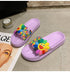 Women Beach Slippers Women's Rainbow Colors Woman Cute Flower Flat Shoes Footwear Ladies Slides Waterproof Summer Beach Slippers Slipper With Comfort Non Slip Sole Women’s Slim Flip Flop