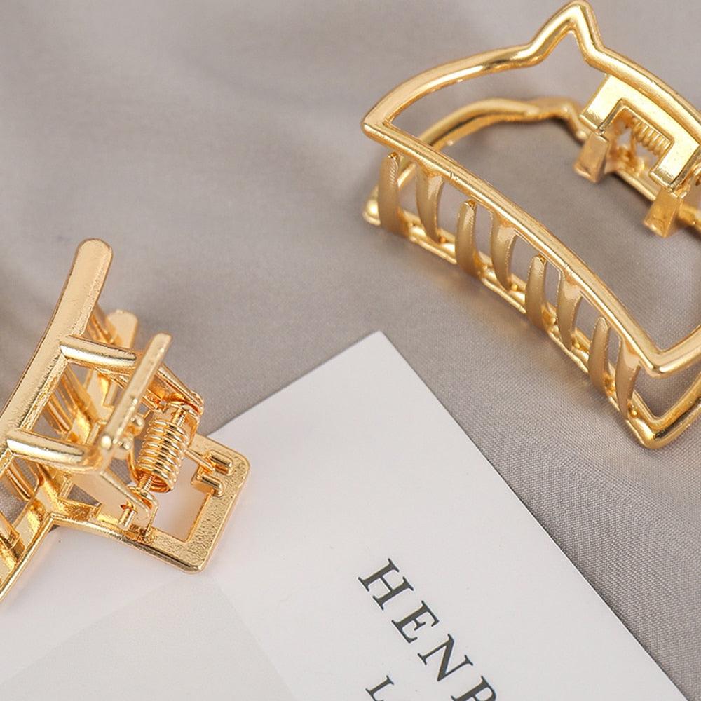Women Fashion Hair Claw Korean Minimalist Style Geometric Metal Catch Clip Chic Barrettes Headwear High Quality Gorgeous Hair Accessories For Women