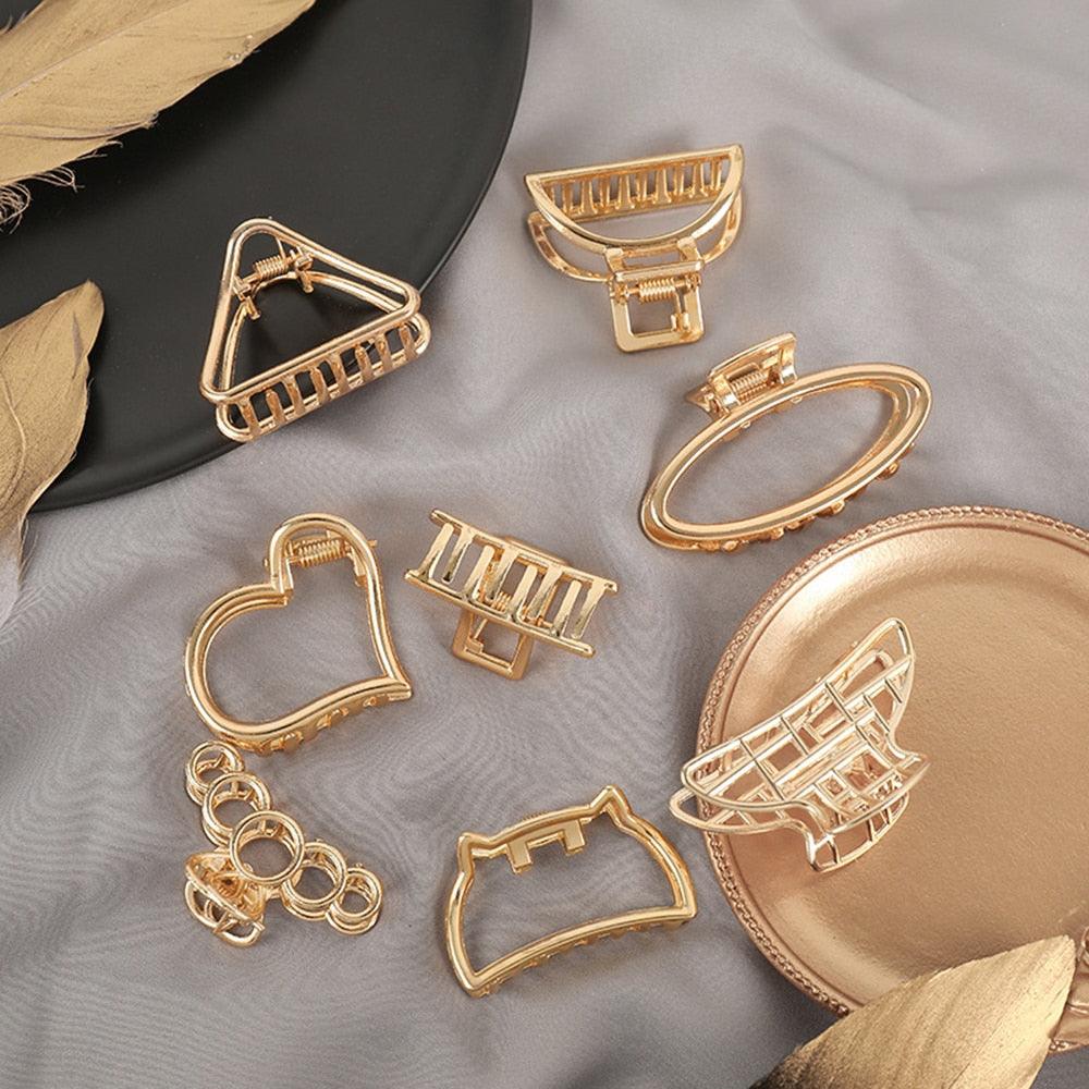 Women Fashion Hair Claw Korean Minimalist Style Geometric Metal Catch Clip Chic Barrettes Headwear High Quality Gorgeous Hair Accessories For Women