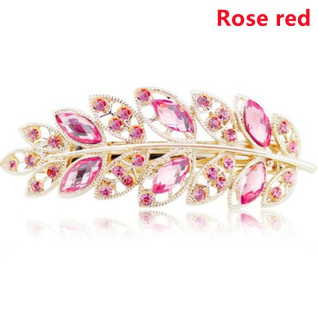 Women Fashion Rhinestone Horsetail Hairpin Spring Clip Ladies Luxury Jewelry Crystal Side Clip Gorgeous Ponytail Holder Hair Accessories For Women