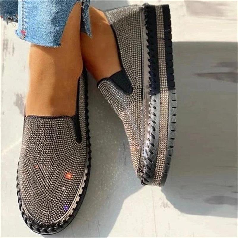 Women Flat Glitter Espadrilles Casual Female Mesh Lace Up Platform Comfortable Vulcanized Shoes Unisex Flat Memory Foam Cushioned Insole Casual Slip-On Loafers Shoes - STEVVEX Shoes - 109, Beach Shoes, Casual Espadrilles, Casual Women Shoes, Casual Women Sneakers, Classic Womens Sneakers, Comfortable Shoes, Elegant Women Shoes, Espadrilles, Fashion Women Shoes, Luxury Shoes, Shoes, Soft Shoes, Summer Women Espadrile, Walking Shoes, Women Flat Shoes, Women Shoes, Womens Espadrilles - Stevvex.com