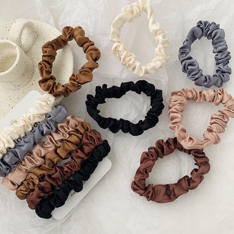Women Hair Accessories Ladies Solid Color Scrunchy Elastic Hair Bow Ropes Hair Elastic Bracelet Ponytail Holders Hair Accessories for Women and Girls
