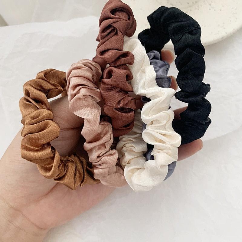 Women Hair Accessories Ladies Solid Color Scrunchy Elastic Hair Bow Ropes Hair Elastic Bracelet Ponytail Holders Hair Accessories for Women and Girls