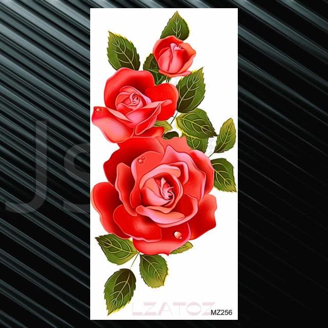 Women's Fashion Flower Temporary Tattoos Sticker Fake Rose Waterproof Large Realistic Black Colorful Flowers Tattoos - STEVVEX Beauty - 103, 3D Tattoo, Arm Tattoo, Back Tattoo, Beauty, Big Tattoo, Black Tattoos, Body Tattoo, Colorful Tattoo, Extra Large Tattoo, Fashion Tattoo, Flower Tattoo, Girls Tattoo, Large Tattoo, Lavender Tattoo, Leg Tattoo, Lotus Tattoo, Luxury Tattoo, Modern Tattoo, Shoulder Tattoo, Stylish Tattoo, Tattoo, Waterproof Tattoo, Women Tattoo, Womens Tattoo - Stevvex.com