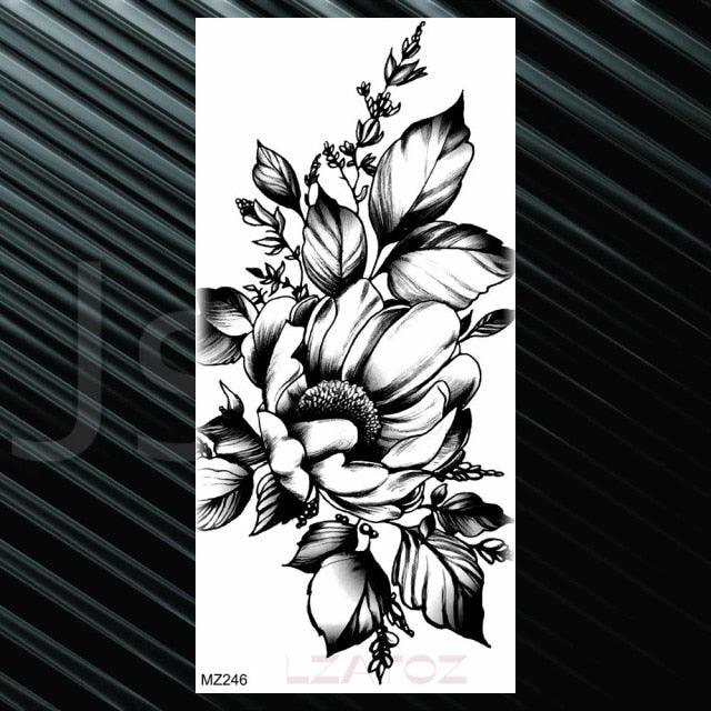 Women's Fashion Flower Temporary Tattoos Sticker Fake Rose Waterproof Large Realistic Black Colorful Flowers Tattoos - STEVVEX Beauty - 103, 3D Tattoo, Arm Tattoo, Back Tattoo, Beauty, Big Tattoo, Black Tattoos, Body Tattoo, Colorful Tattoo, Extra Large Tattoo, Fashion Tattoo, Flower Tattoo, Girls Tattoo, Large Tattoo, Lavender Tattoo, Leg Tattoo, Lotus Tattoo, Luxury Tattoo, Modern Tattoo, Shoulder Tattoo, Stylish Tattoo, Tattoo, Waterproof Tattoo, Women Tattoo, Womens Tattoo - Stevvex.com