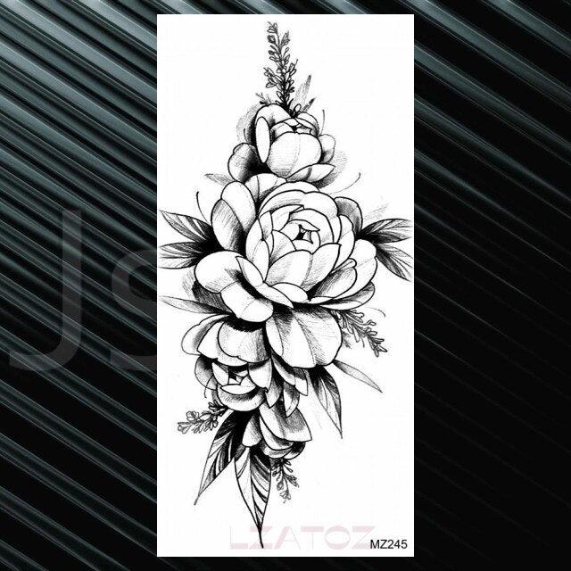 Women's Fashion Flower Temporary Tattoos Sticker Fake Rose Waterproof Large Realistic Black Colorful Flowers Tattoos - STEVVEX Beauty - 103, 3D Tattoo, Arm Tattoo, Back Tattoo, Beauty, Big Tattoo, Black Tattoos, Body Tattoo, Colorful Tattoo, Extra Large Tattoo, Fashion Tattoo, Flower Tattoo, Girls Tattoo, Large Tattoo, Lavender Tattoo, Leg Tattoo, Lotus Tattoo, Luxury Tattoo, Modern Tattoo, Shoulder Tattoo, Stylish Tattoo, Tattoo, Waterproof Tattoo, Women Tattoo, Womens Tattoo - Stevvex.com