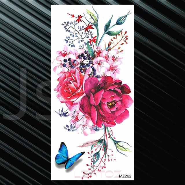Women's Fashion Flower Temporary Tattoos Sticker Fake Rose Waterproof Large Realistic Black Colorful Flowers Tattoos - STEVVEX Beauty - 103, 3D Tattoo, Arm Tattoo, Back Tattoo, Beauty, Big Tattoo, Black Tattoos, Body Tattoo, Colorful Tattoo, Extra Large Tattoo, Fashion Tattoo, Flower Tattoo, Girls Tattoo, Large Tattoo, Lavender Tattoo, Leg Tattoo, Lotus Tattoo, Luxury Tattoo, Modern Tattoo, Shoulder Tattoo, Stylish Tattoo, Tattoo, Waterproof Tattoo, Women Tattoo, Womens Tattoo - Stevvex.com