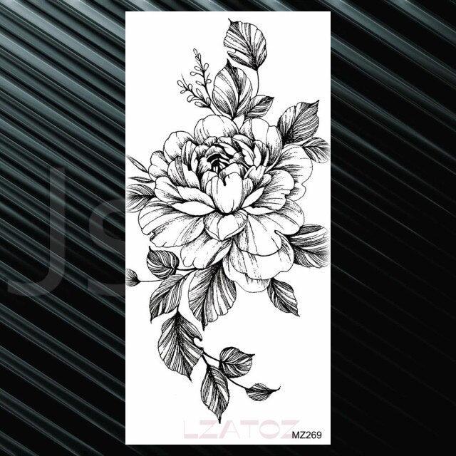 Women's Fashion Flower Temporary Tattoos Sticker Fake Rose Waterproof Large Realistic Black Colorful Flowers Tattoos - STEVVEX Beauty - 103, 3D Tattoo, Arm Tattoo, Back Tattoo, Beauty, Big Tattoo, Black Tattoos, Body Tattoo, Colorful Tattoo, Extra Large Tattoo, Fashion Tattoo, Flower Tattoo, Girls Tattoo, Large Tattoo, Lavender Tattoo, Leg Tattoo, Lotus Tattoo, Luxury Tattoo, Modern Tattoo, Shoulder Tattoo, Stylish Tattoo, Tattoo, Waterproof Tattoo, Women Tattoo, Womens Tattoo - Stevvex.com
