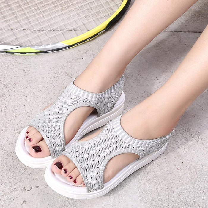 Women Sandals Breathable Comfort Walking Shoes Heels Summer Platform Sandal Casual Comfortable Sandals For Women Ankle Elastic Lightweight Soft Modern Beach Sandals