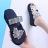 Women Sandals Design Gold Chain Closed Toe Slip On Mules Shoes Flat Heels Square Head Casual Slides Summer Slippers Open Toe Flat Sandals Metal Chain PU Leather Slides Shoes