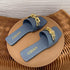 Women Sandals Design Gold Chain Closed Toe Slip On Mules Shoes Flat Heels Square Head Casual Slides Summer Slippers Open Toe Flat Sandals Metal Chain PU Leather Slides Shoes