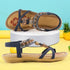 Women Summer Vintage Shoes Sandals Butterfly-knot Rhinestone Slides Elastic Band Sandal Comfort Flats Sandals With Elastic Ankle Strap Casual Rhinestone Shoes Beach Slip On Sandals
