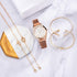 Women Watches New Luxury Fashion Quartz Ladies Watch Clock Rose Gold Diamond Dial Dress Casual Wristwatch Quartz Movement Girls Ladies Wristwatch Big Face Mesh Belt Watch And Bracelet Set