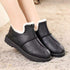 Women Winter Warm Luxury Shoes Waterproof Plush Leather Cotton Shoes Daily Home Non-slip Soft Sole Plush Lining Shoes Warm Fur Lined Booties Lace Up Flat Platform Elegant Comfortable Black Shoes