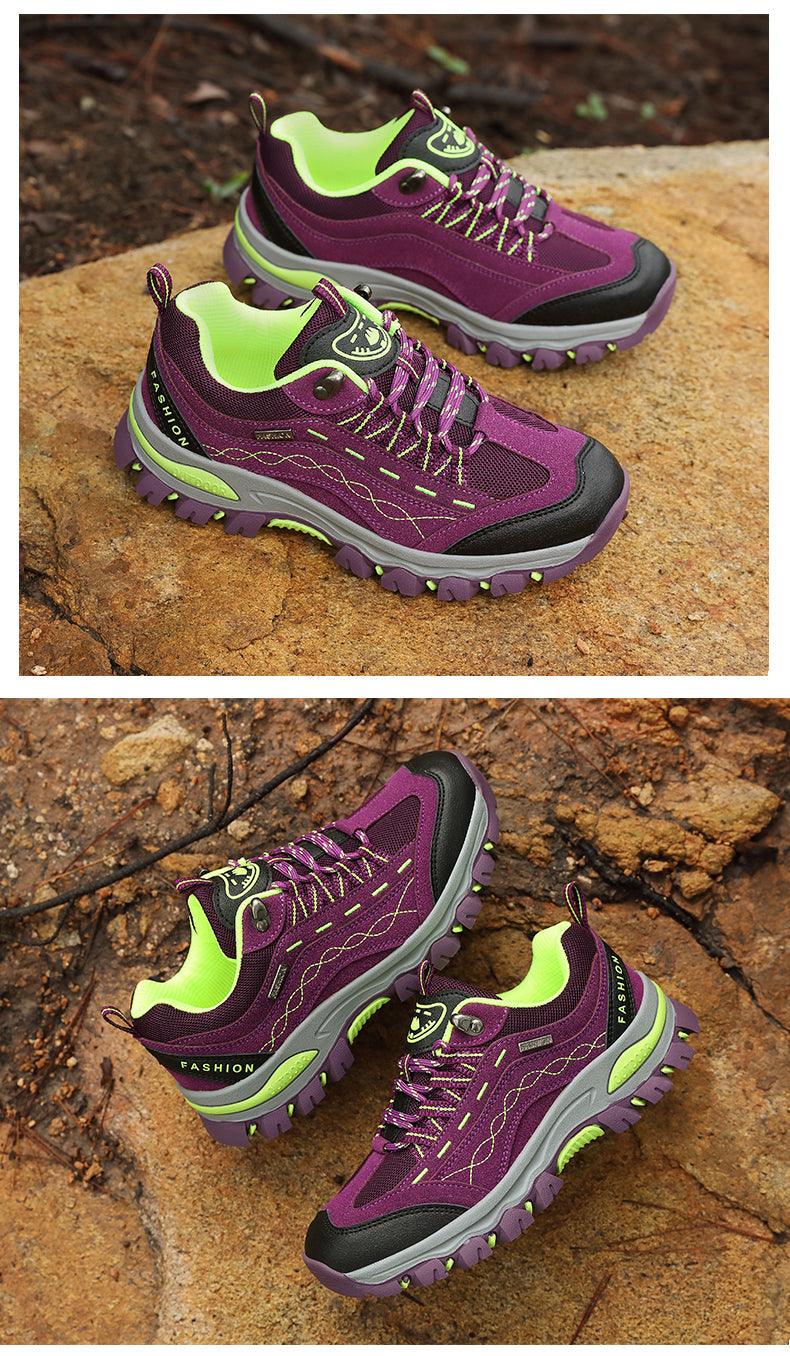 Womens Autumn Winter Tourism Hiking Womens Sports Shoes Outdoor Climbing Shoes Leather Lace Up Anti-slip Work Ankle Boots Outdoor Snow Winter Strong Durable Shoes