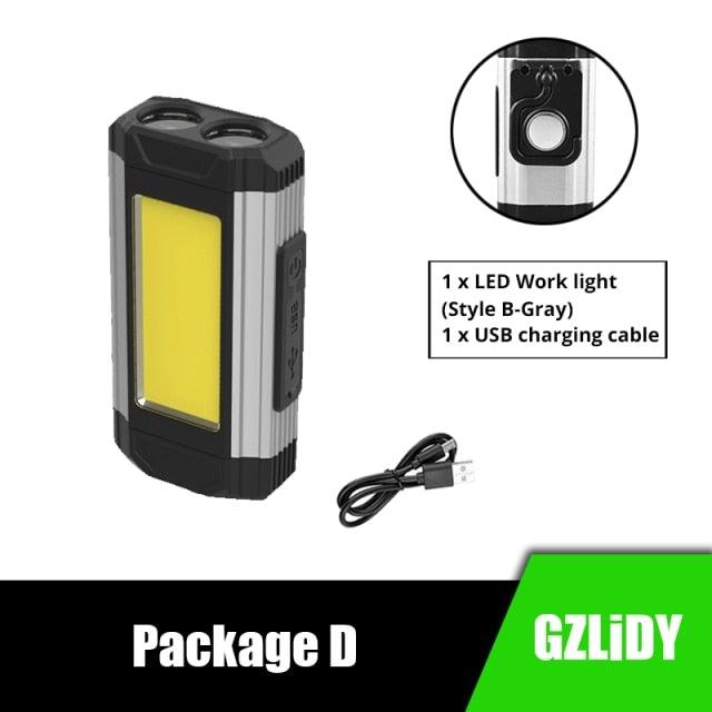 Work Light Rechargeable LED Camping Waterpoof Portable Multifunctional Adjustable USB Light Hanging Hook& Magnetic Base Flashlight For Hurricane Camping Hiking Riding Fishing Jogging Household - STEVVEX Lamp - 200, Adjustable Flashlight, Flashlight, Gadget, Headlamp, Headlight, Headtorch, lamp, Rechargeable Flashlight, Rechargeable Headlamp, Rechargeable Headlight, Rechargeable Torchlight, Torchlight, Waterproof Flashlight, Waterproof Headlamp, Waterproof Headlight, Waterproof Torchlight - Stevvex.com