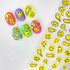 Yellow Smiles Sun Moon Clouds 3D Nail Stickers For Halloween Theme Slider Decals Nail Art Decorations Design  3D Self-Adhesive Nail Decorations Accessories Women Girls Manicure Decorations Nail Art Supplies Water Transfer Decals